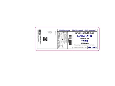 51407-251-60LB LOVASTATIN 10 MG TABS.jpg - 51407 251 60LB  LOVASTATIN 10 MG TABS